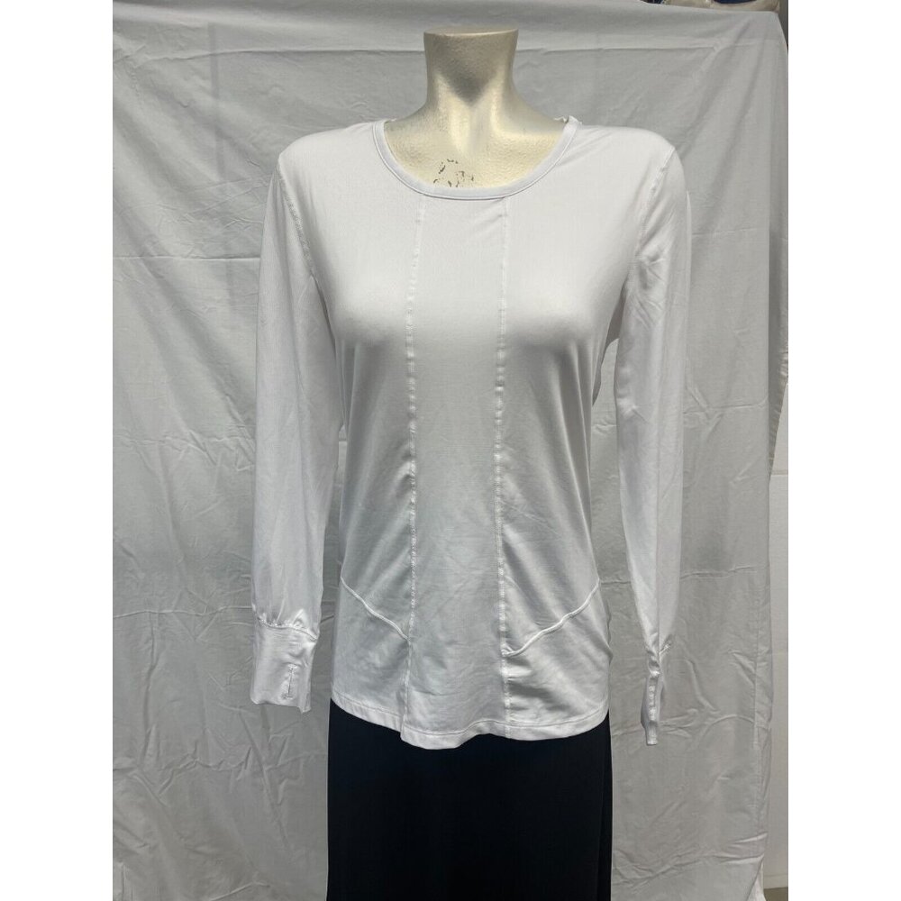 Terramar Hottotties Womens White Performance Top L Long Sleeve‎ with Thumb Hole